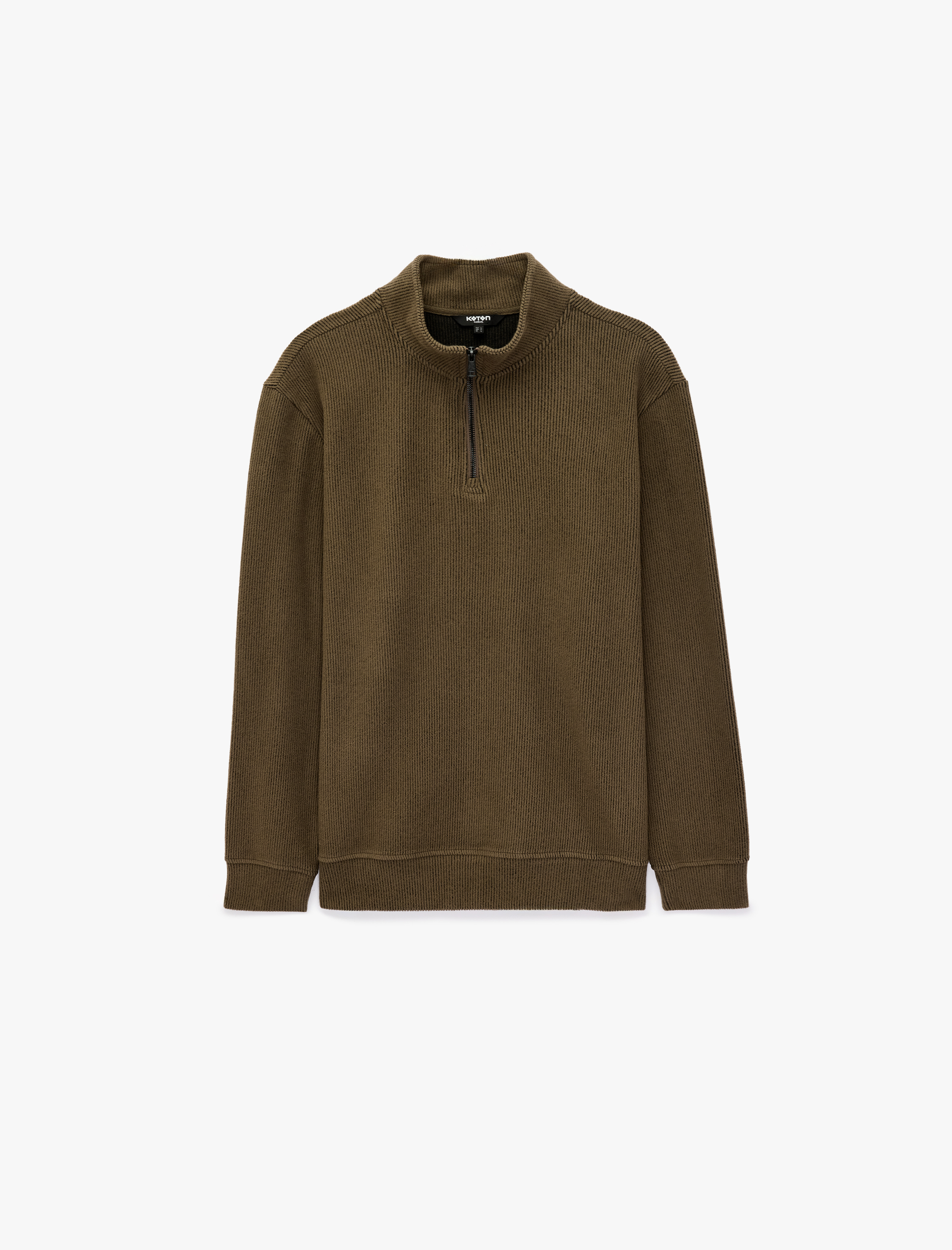   Regular Fit Uzun Kollu Yarım Fermuarlı Sweatshirt