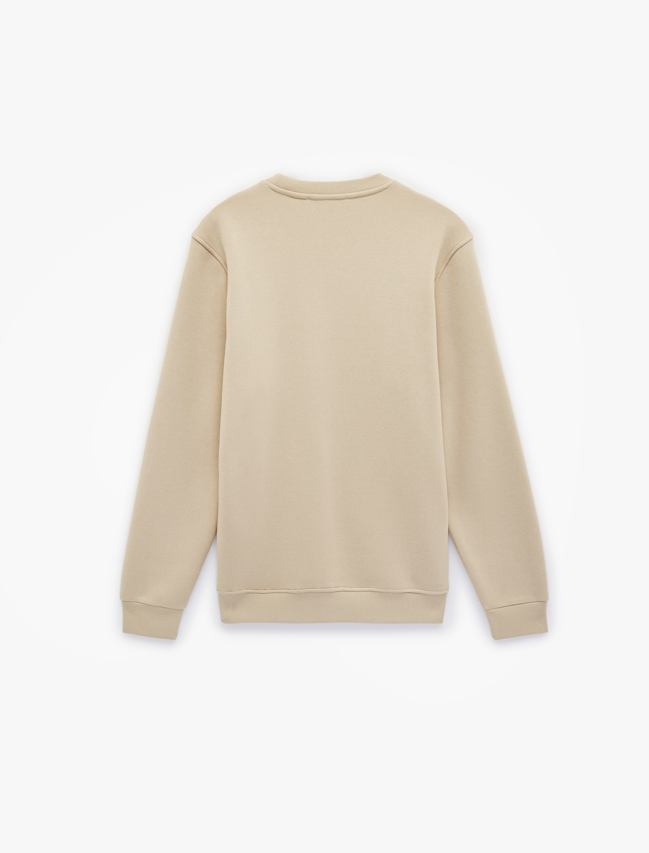  Şardonlu Regular Fit Bisiklet Yaka Uzun Kollu Baskı Detaylı Sweatshirt