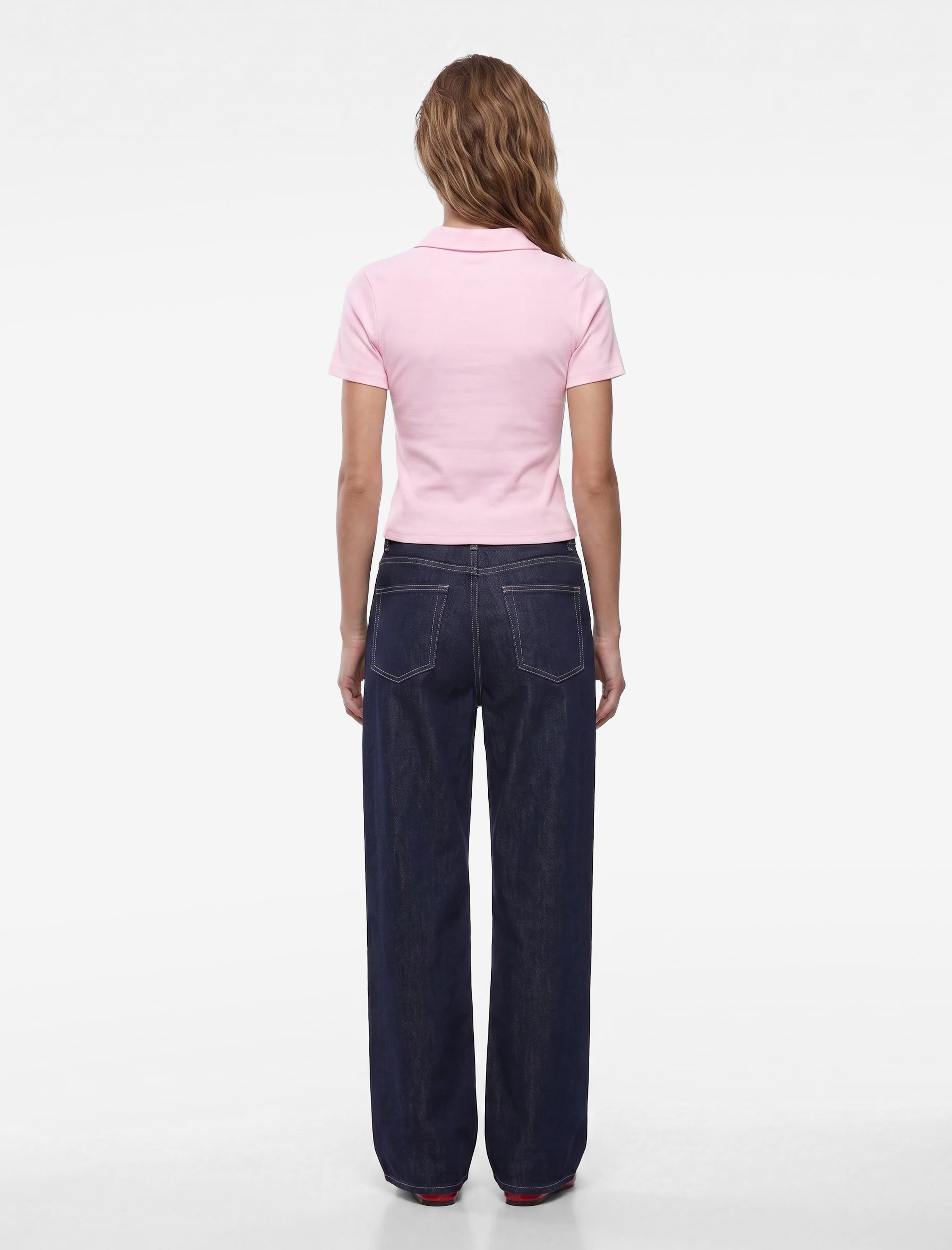   Pamuklu Slim Fit Düğmeli Kalp İşleme Detaylı Polo Yaka Kısa Kollu Fitilli Tişört