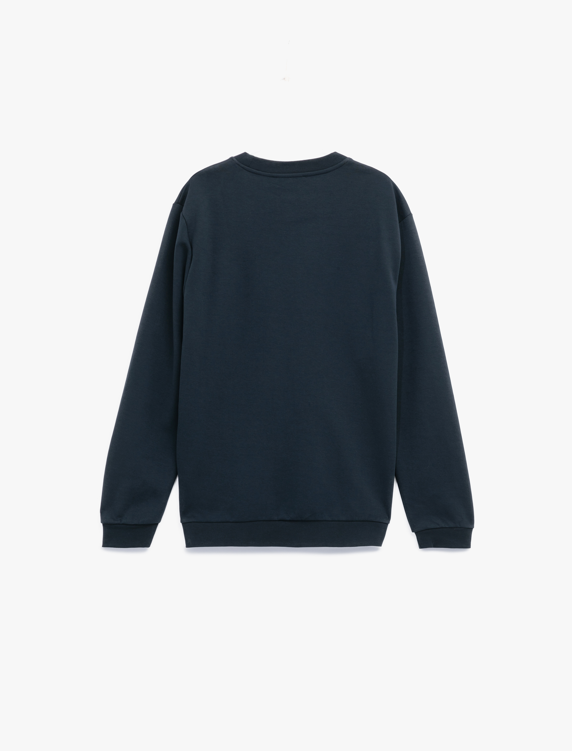   Bisiklet Yaka Pamuklu Uzun Kollu Baskılı Sweatshirt