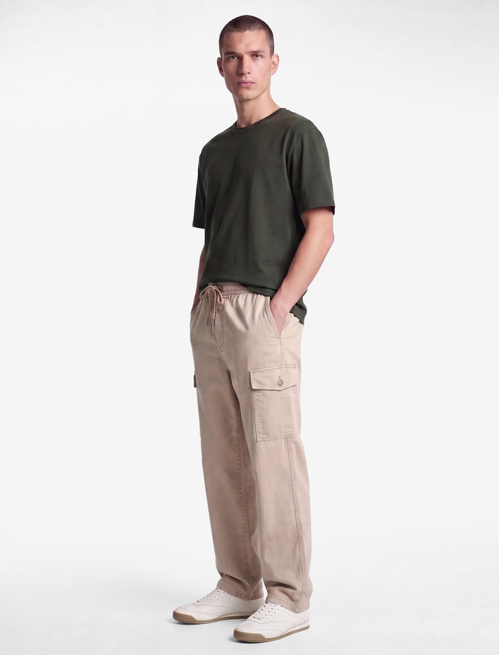  Regular Fit Bisiklet Yaka Pamuklu Tok Kumaş Kısa Kollu Basic Tişört