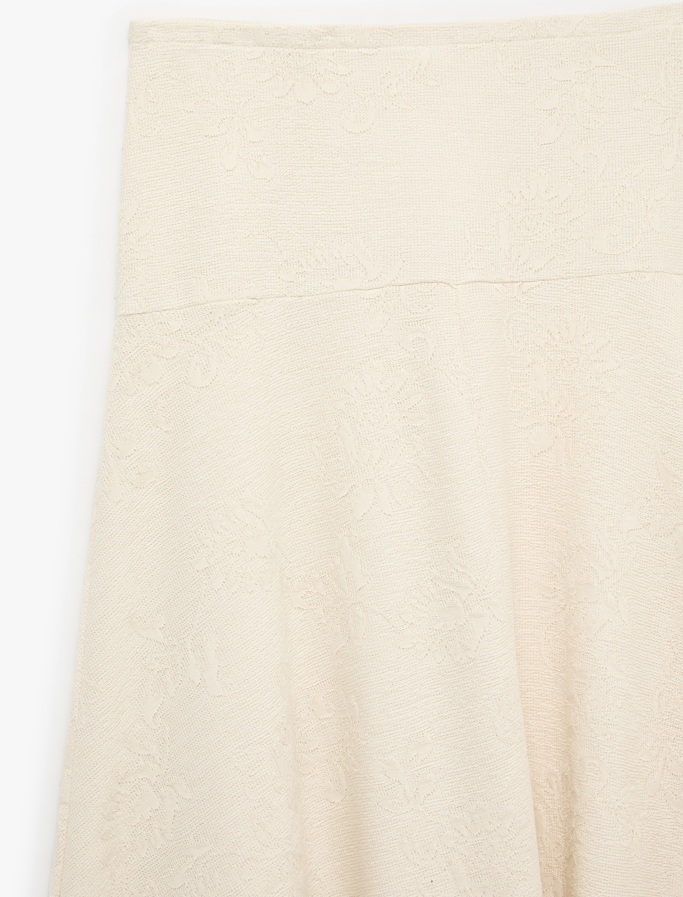   Pileli Floral Dokulu Midi Kloş Midi Etek