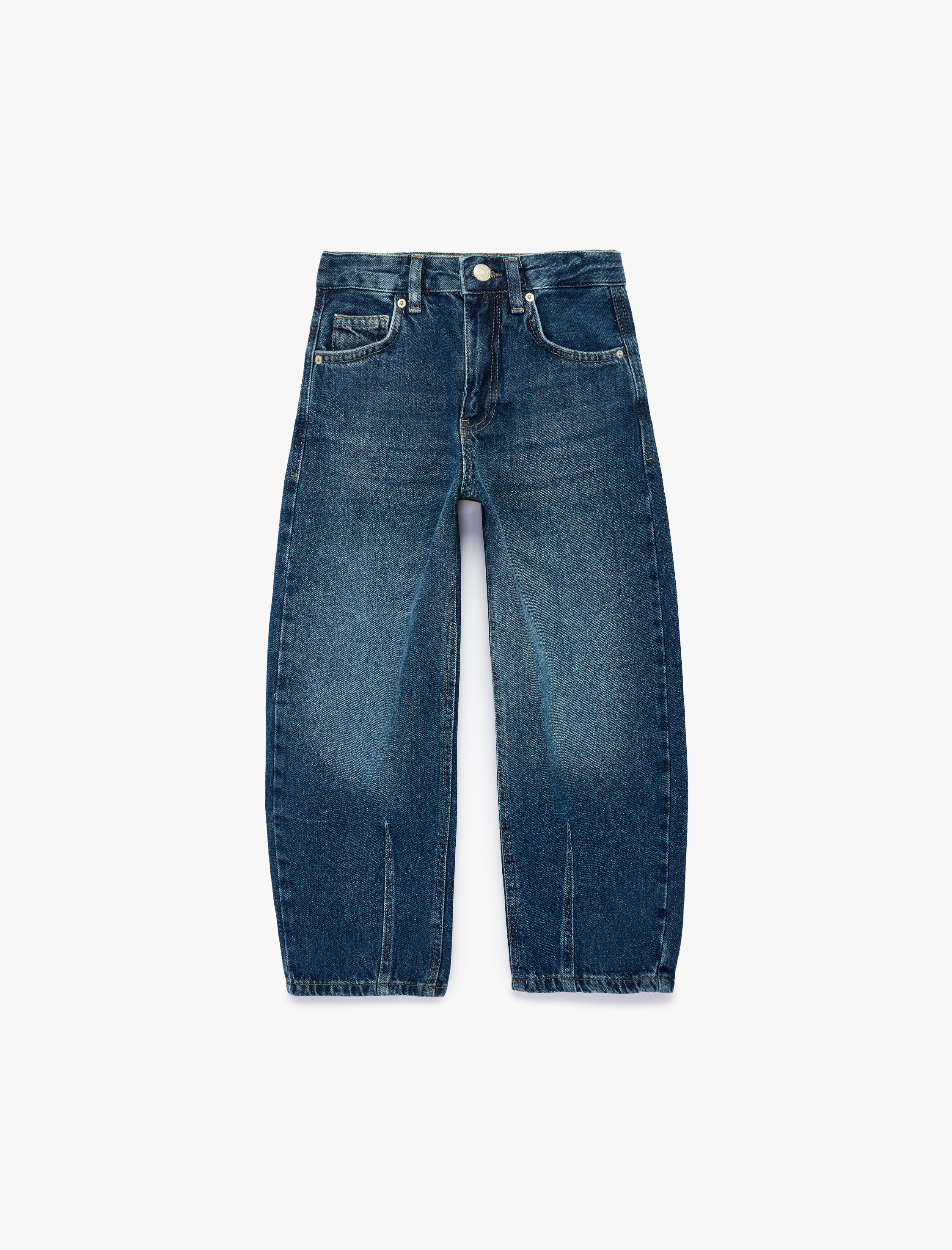  Erkek Çocuk Pamuklu Cepli Rahat Kesim Balon Form Denim Pantolon