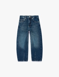 Pamuklu Cepli Rahat Kesim Balon Form Denim Pantolon