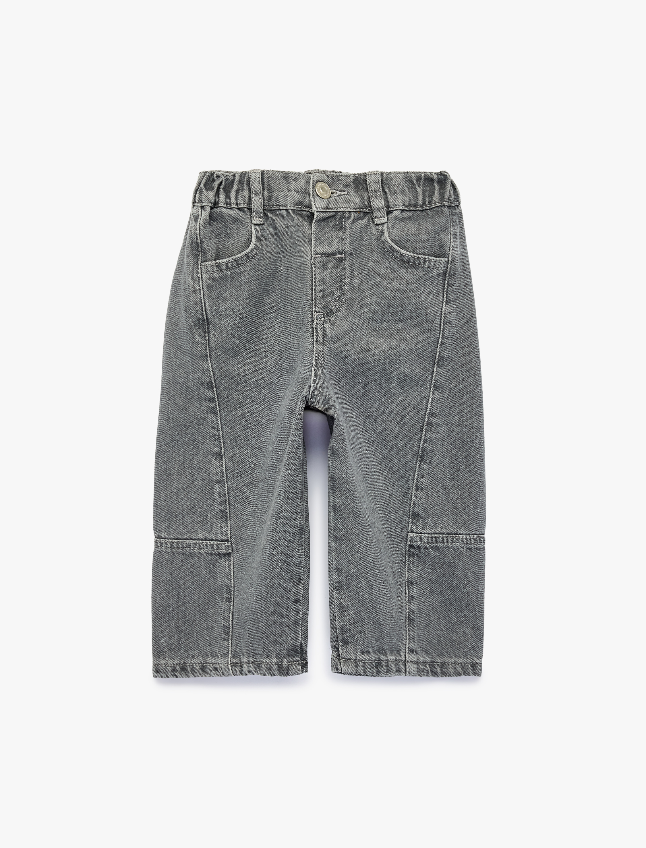  Erkek Bebek Pamuklu Normal Bel Oversize Barrel Denim Pantolon