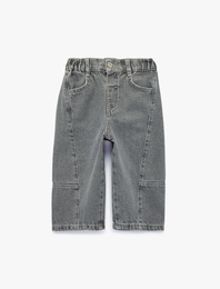 Pamuklu Normal Bel Oversize Barrel Denim Pantolon