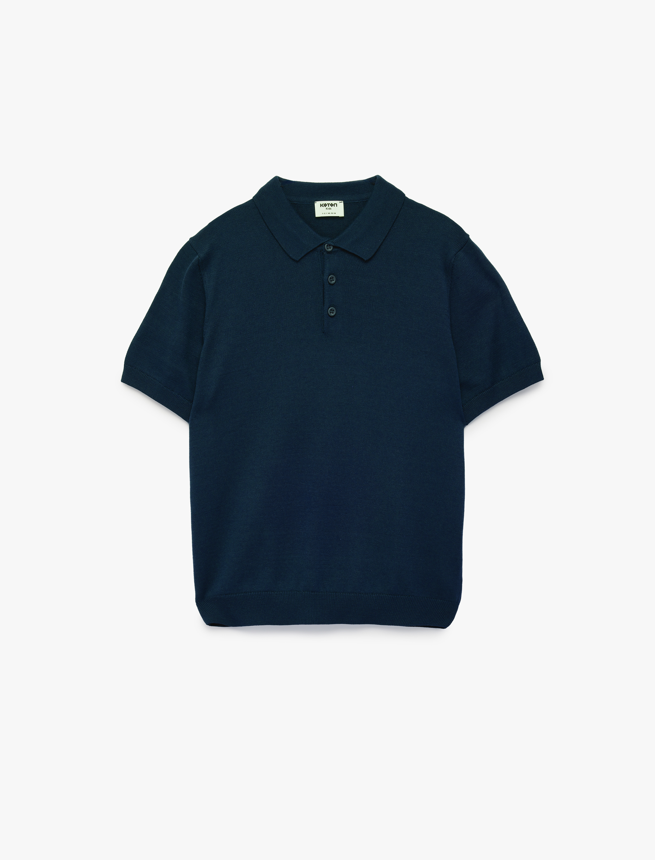 Erkek Çocuk Basic Düğmeli Kısa Kollu Polo Yaka Triko Tişört