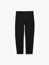 Slim Fit Cepli Düğmeli Viskon Karışımlı Kumaş Pantolon