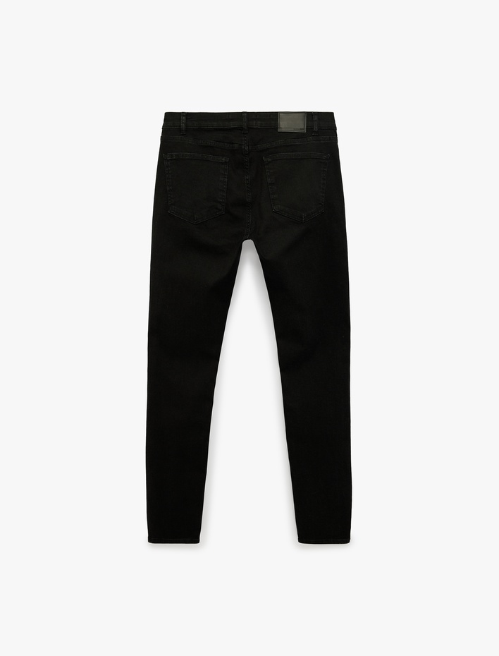  Pamuklu Normal Bel Cepli Skinny Push Up Denim Pantolon - Skinny Push Up Fit Jean