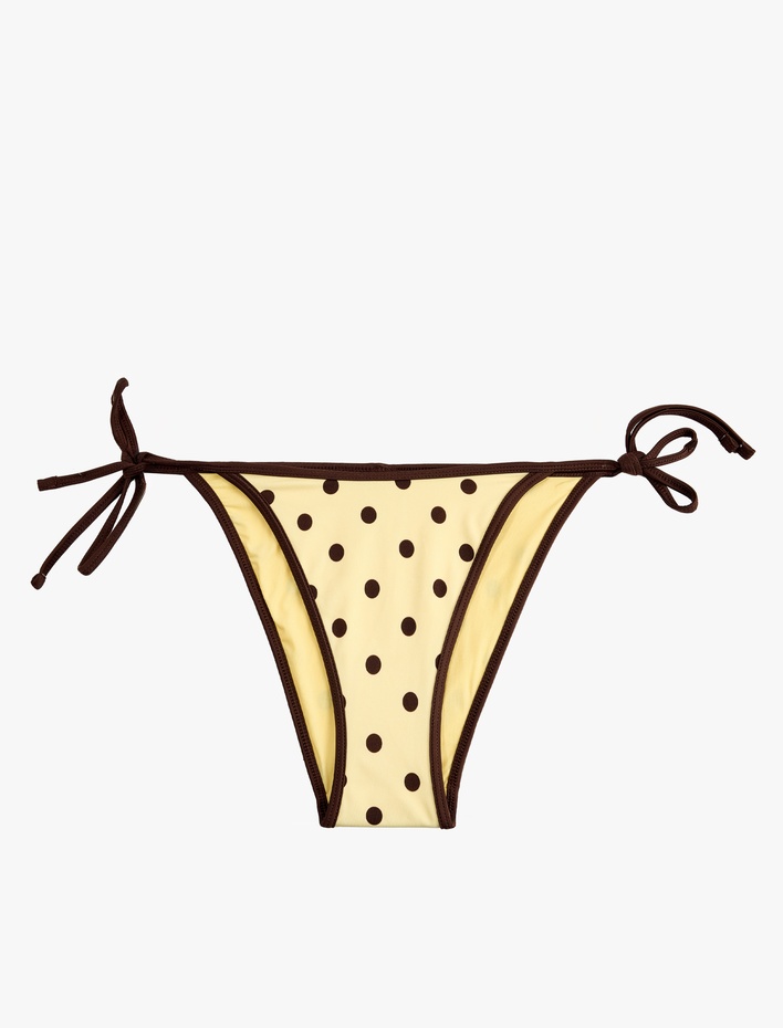  Renk Kontrastlı İpli Puantiyeli Bikini Altı