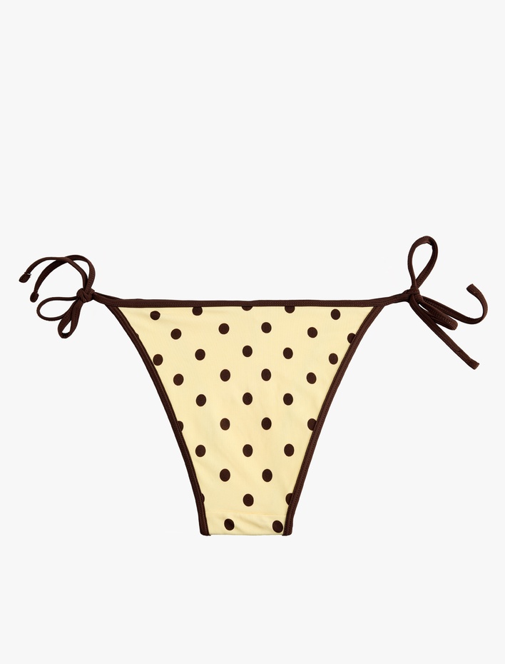  Renk Kontrastlı İpli Puantiyeli Bikini Altı