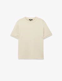 Bisiklet Yaka Kısa Kollu Basic Oversize Tişört