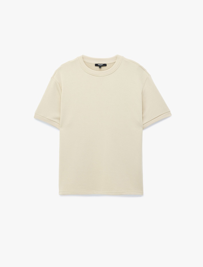  Bisiklet Yaka Kısa Kollu Basic Oversize Tişört