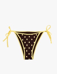 Renk Kontrastlı İpli Puantiyeli Bikini Altı