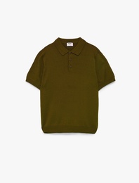Düğmeli Standart Boy Kısa Kollu Polo Yaka Triko Tişört