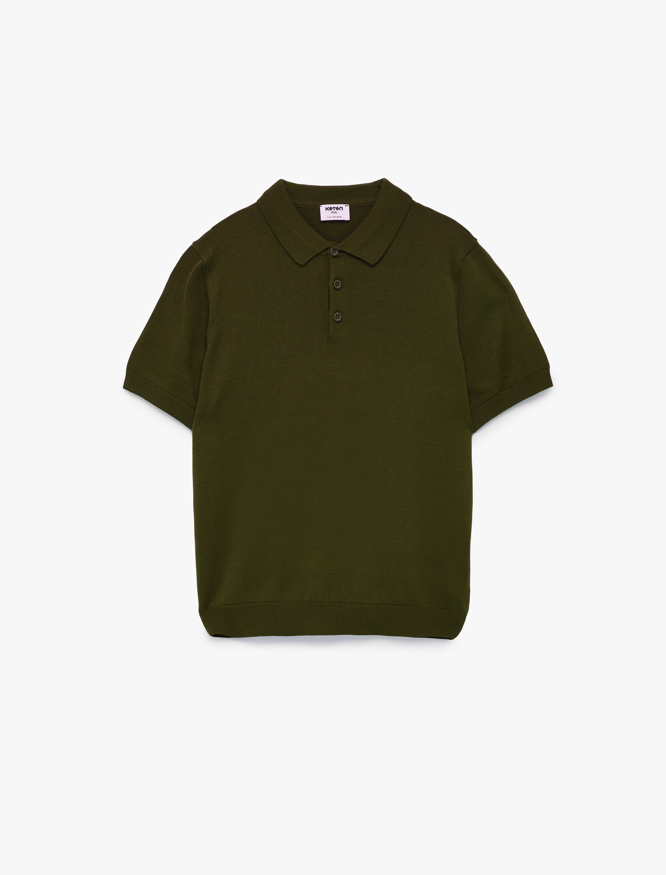  Erkek Çocuk Basic Düğmeli Kısa Kollu Polo Yaka Triko Tişört