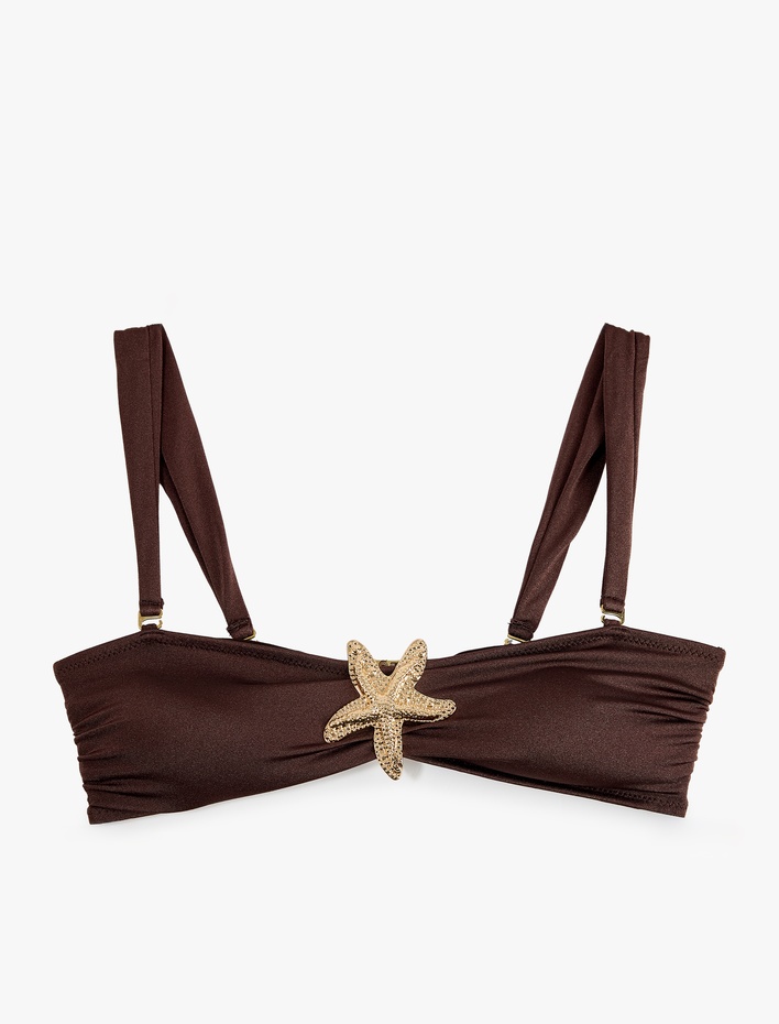  Koton X Şahika Ercümen -  Aksesuar Detaylı Straplez Bikini Üstü Çıkarılabilir Askılı