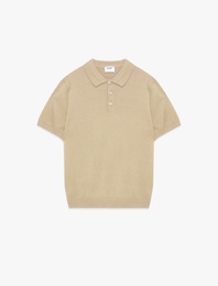 Basic Düğmeli Kısa Kollu Polo Yaka Triko Tişört