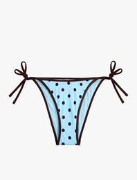 Renk Kontrastlı İpli Puantiyeli Bikini Altı