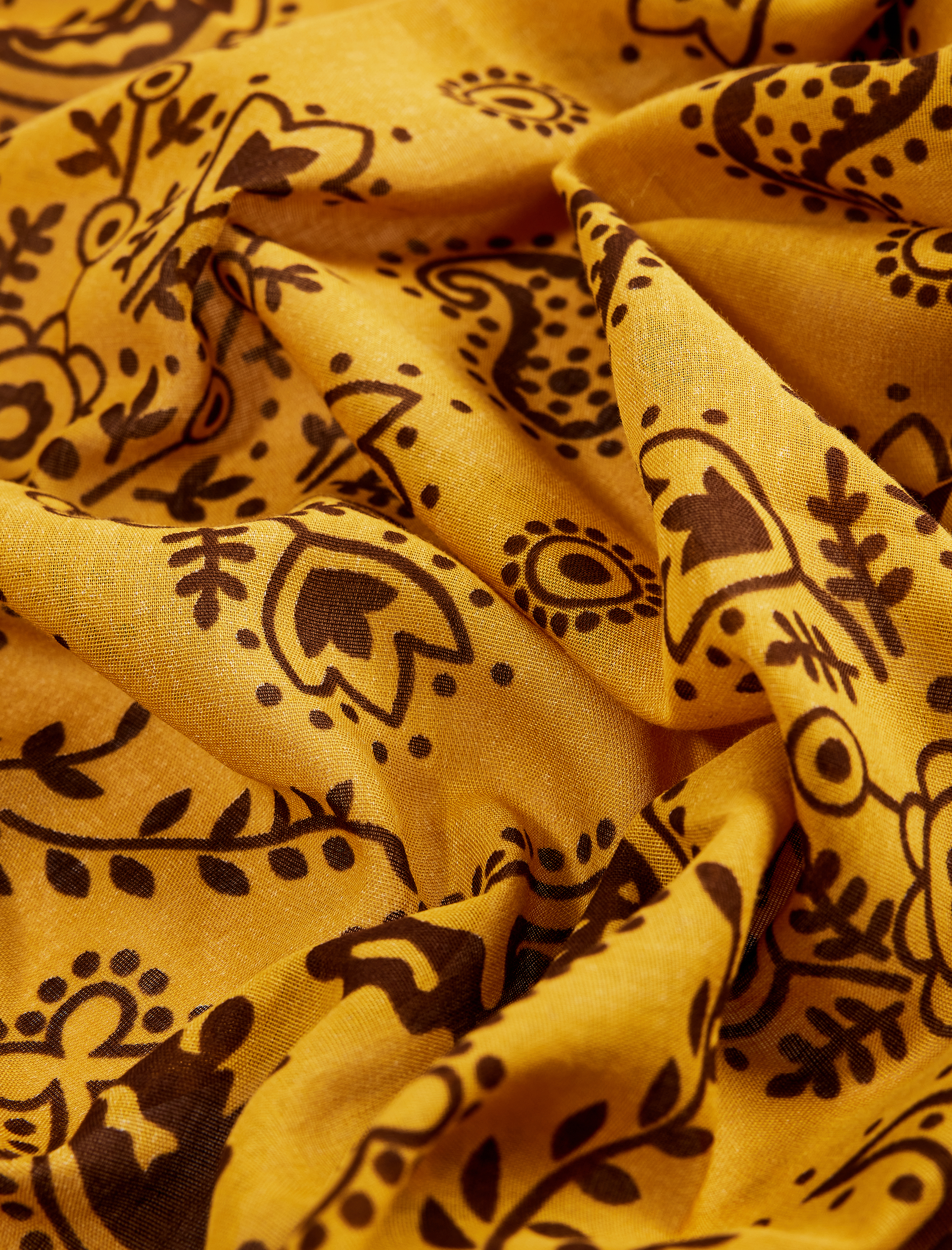  Kadın Pamuklu Çiçek Desenli Kare Bandana Fular