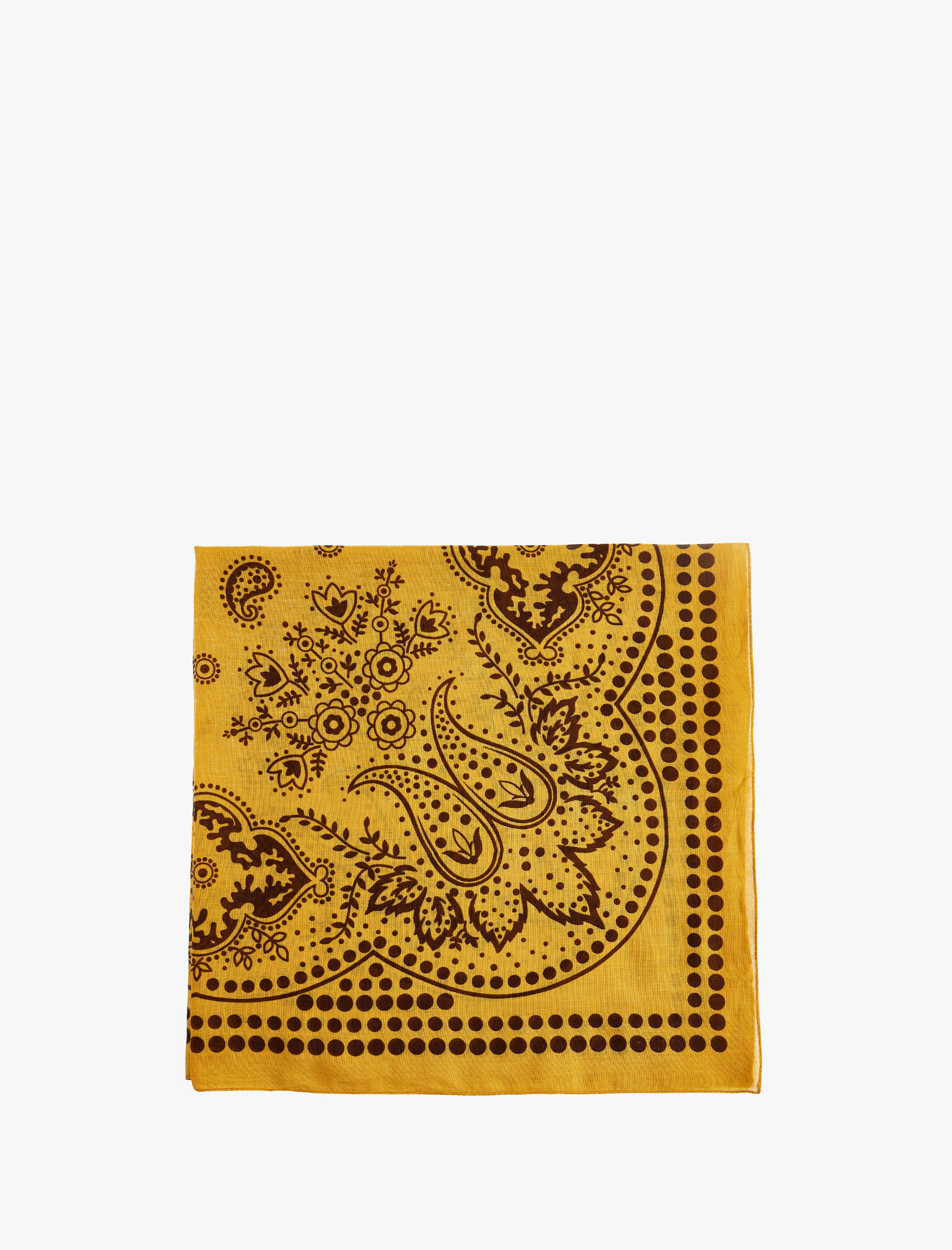  Kadın Pamuklu Çiçek Desenli Kare Bandana Fular