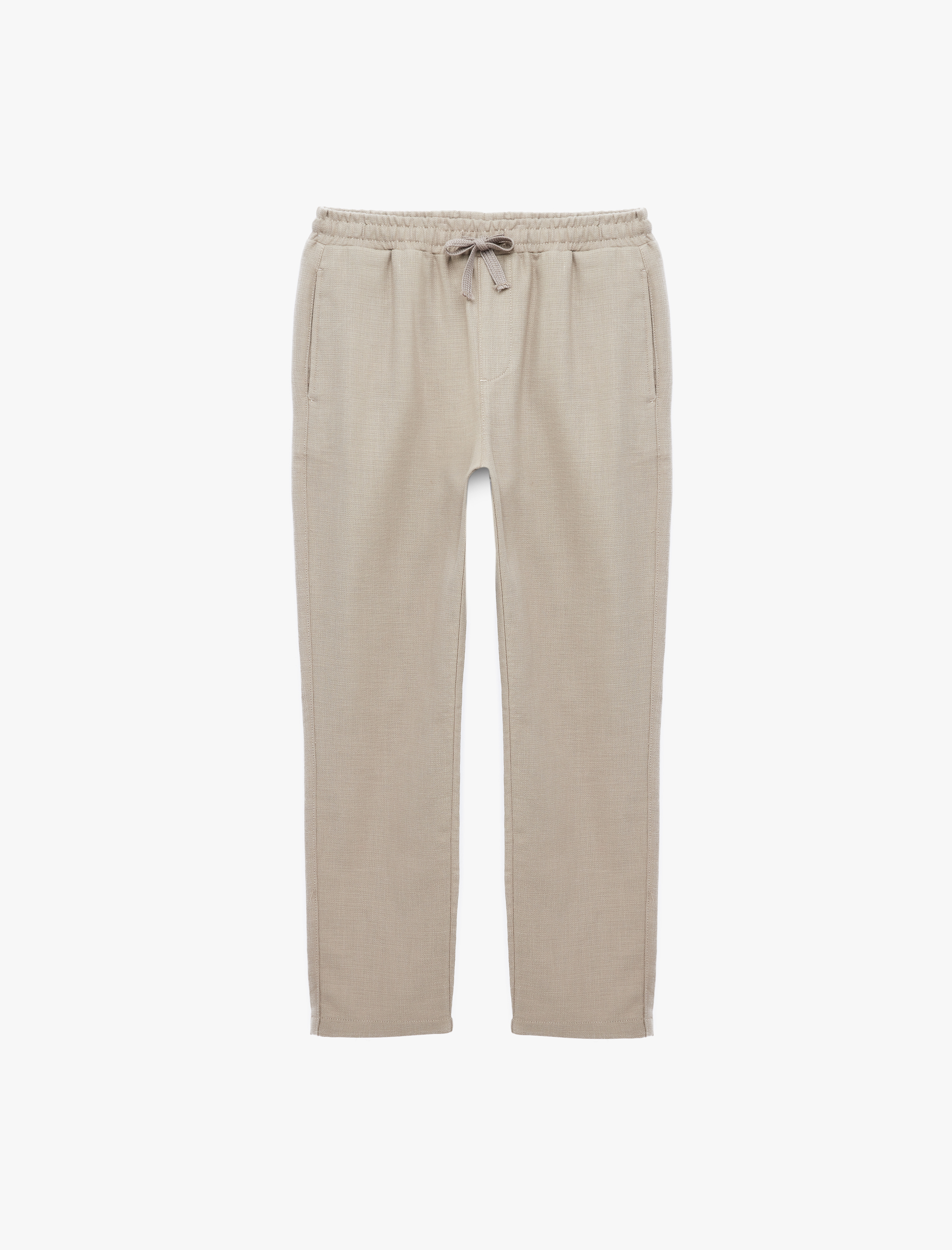   Beli Bağcıklı Cepli Slim Fit Pamuklu Düz Paça Chino Pantolon