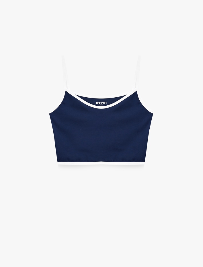  Slim Fit Biyeli İnterlok İnce Askılı Kolsuz Sporcu Sütyeni
