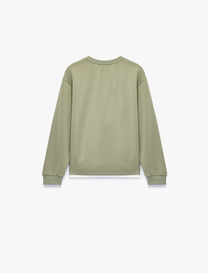 Erkek Çocuk Viskon Karışımlı Bisiklet Yaka Uzun Kollu Sweatshirt