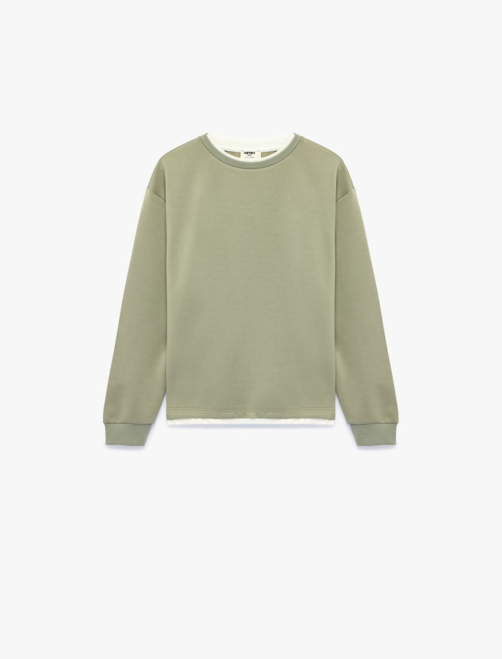 Erkek Çocuk Viskon Karışımlı Bisiklet Yaka Uzun Kollu Sweatshirt