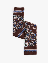 Pamuklu Şal Desenli Kare Bandana Fular