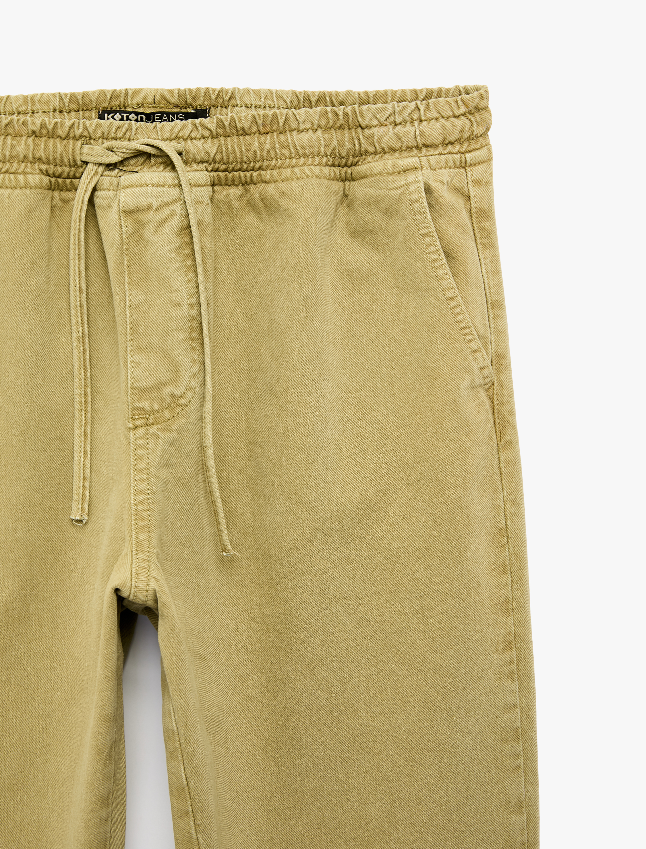   Regular Fit Pamuklu Beli Bağcıklı Jean Pantolon