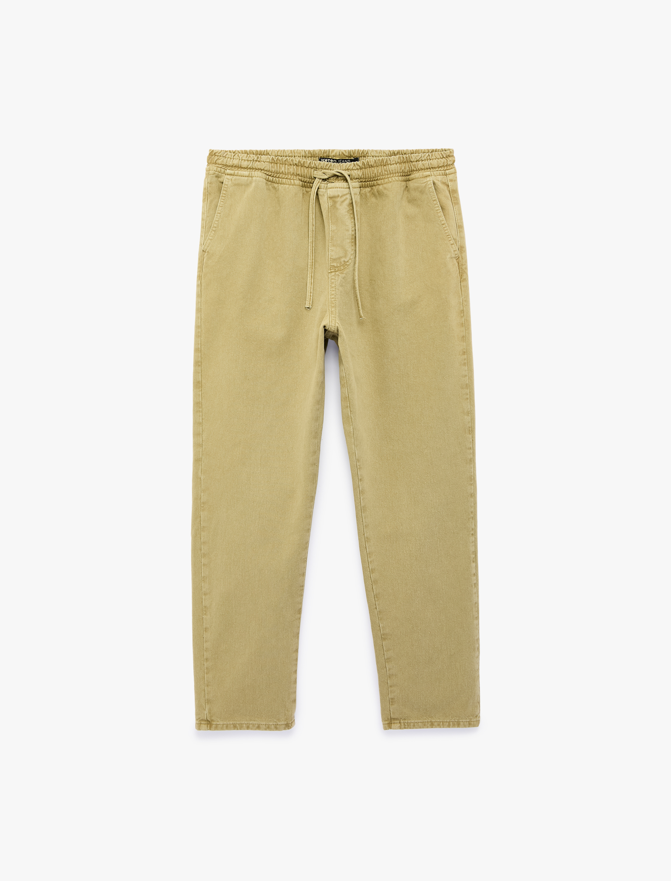   Regular Fit Pamuklu Beli Bağcıklı Jean Pantolon