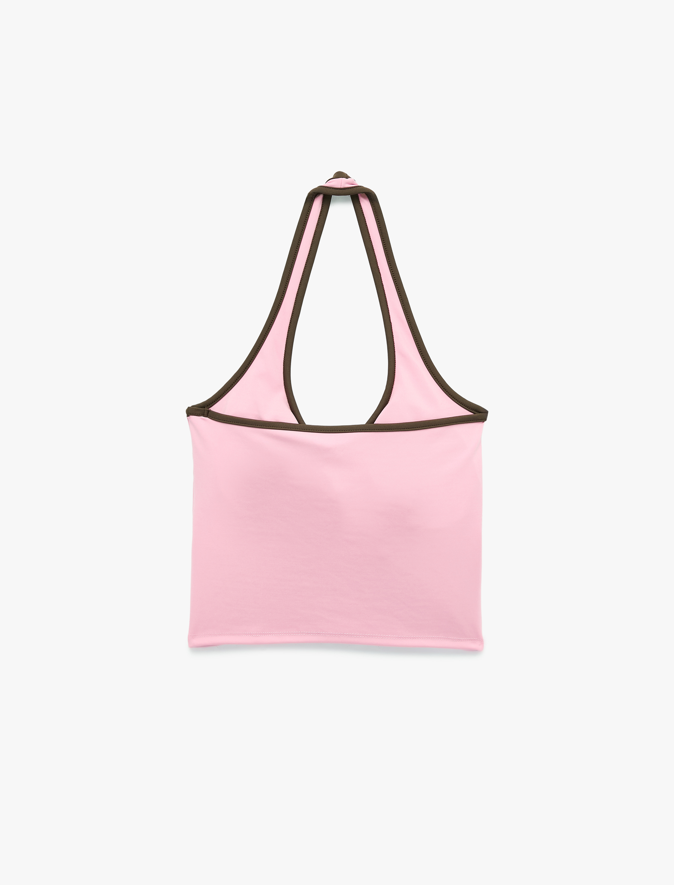   Slim Fit Halter Yaka Kolsuz Biyeli Spor Atlet