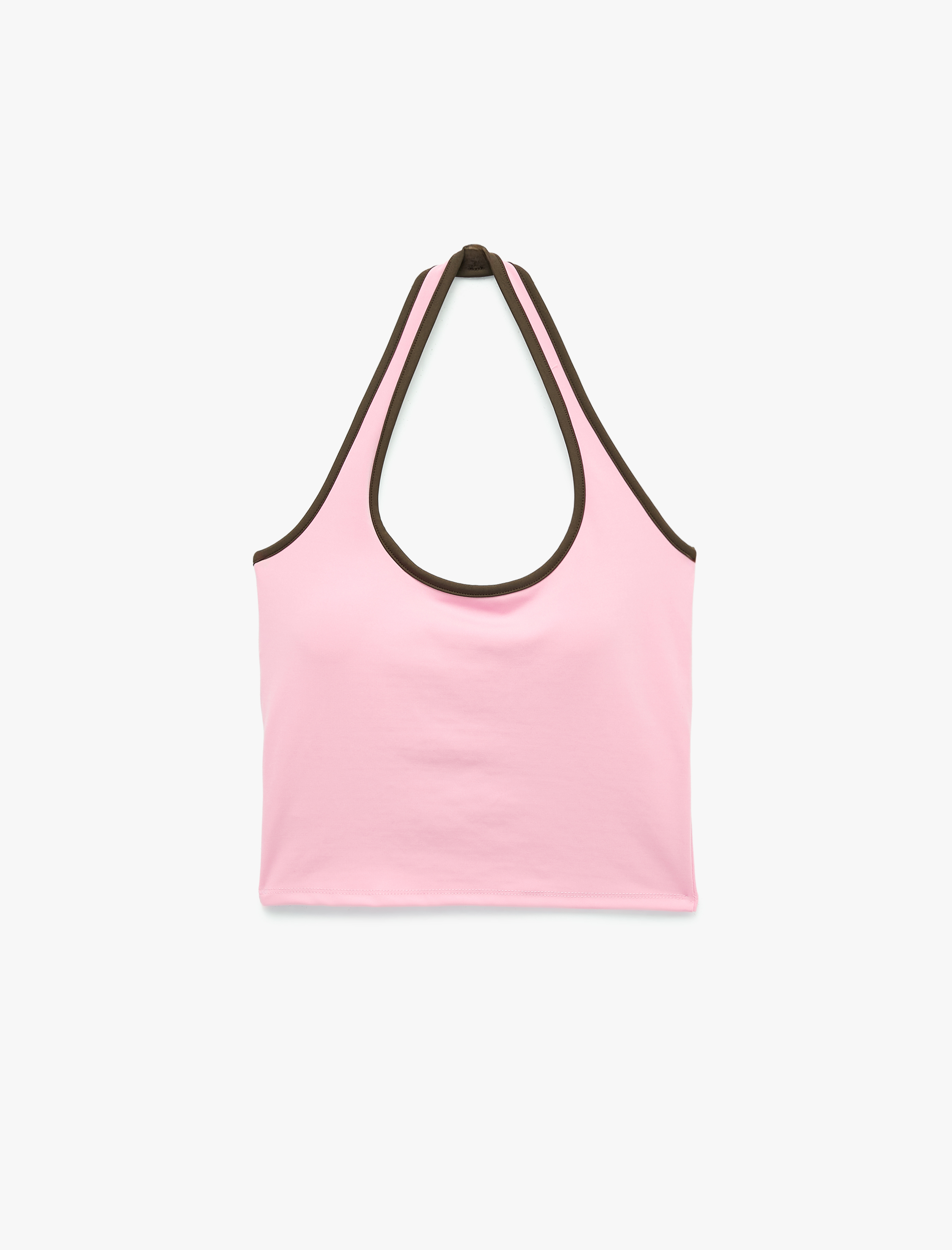   Slim Fit Halter Yaka Kolsuz Biyeli Spor Atlet