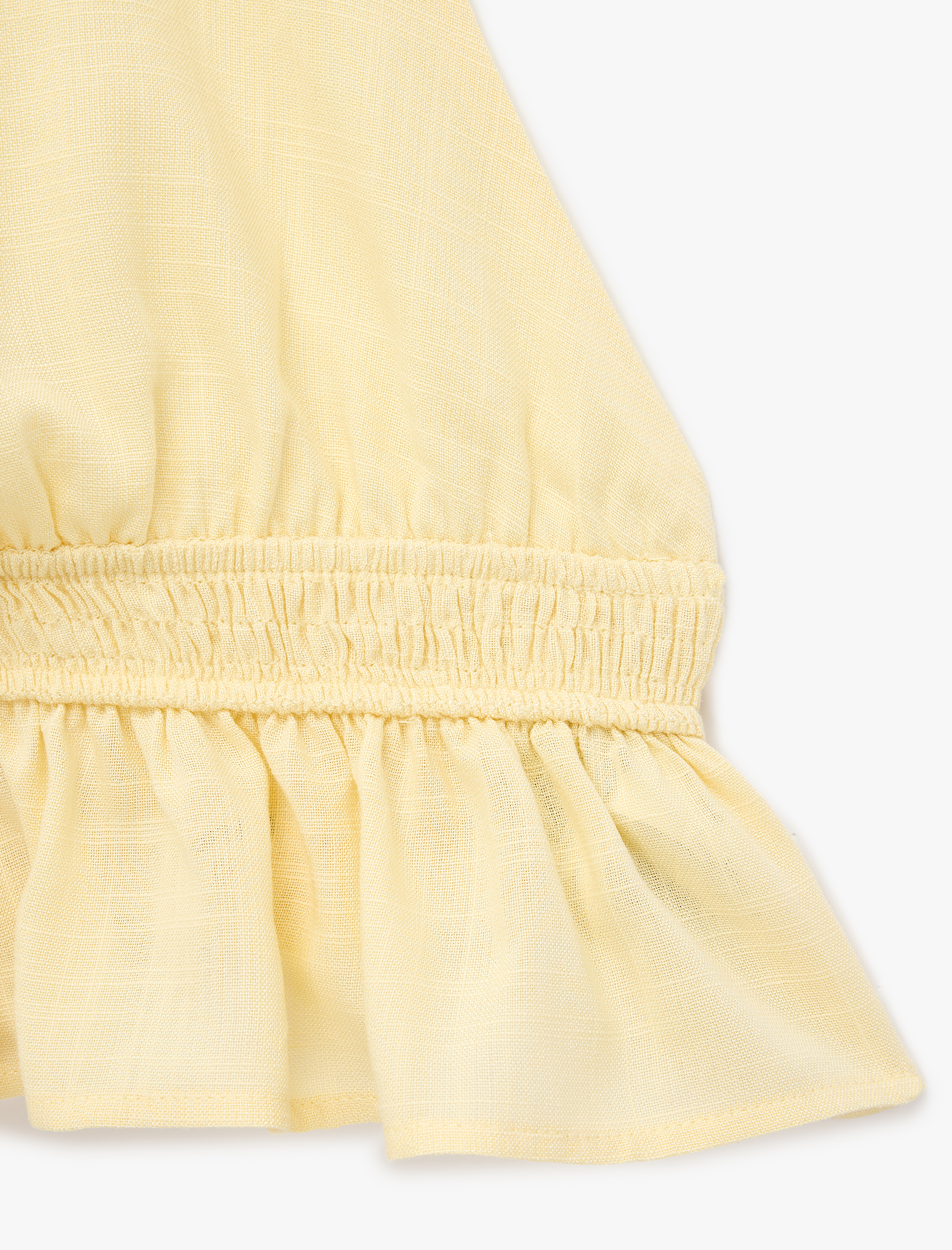  Rahat Kalıp Halter Yaka Kolsuz Fırfırlı Sırt Detaylı Crop Bluz