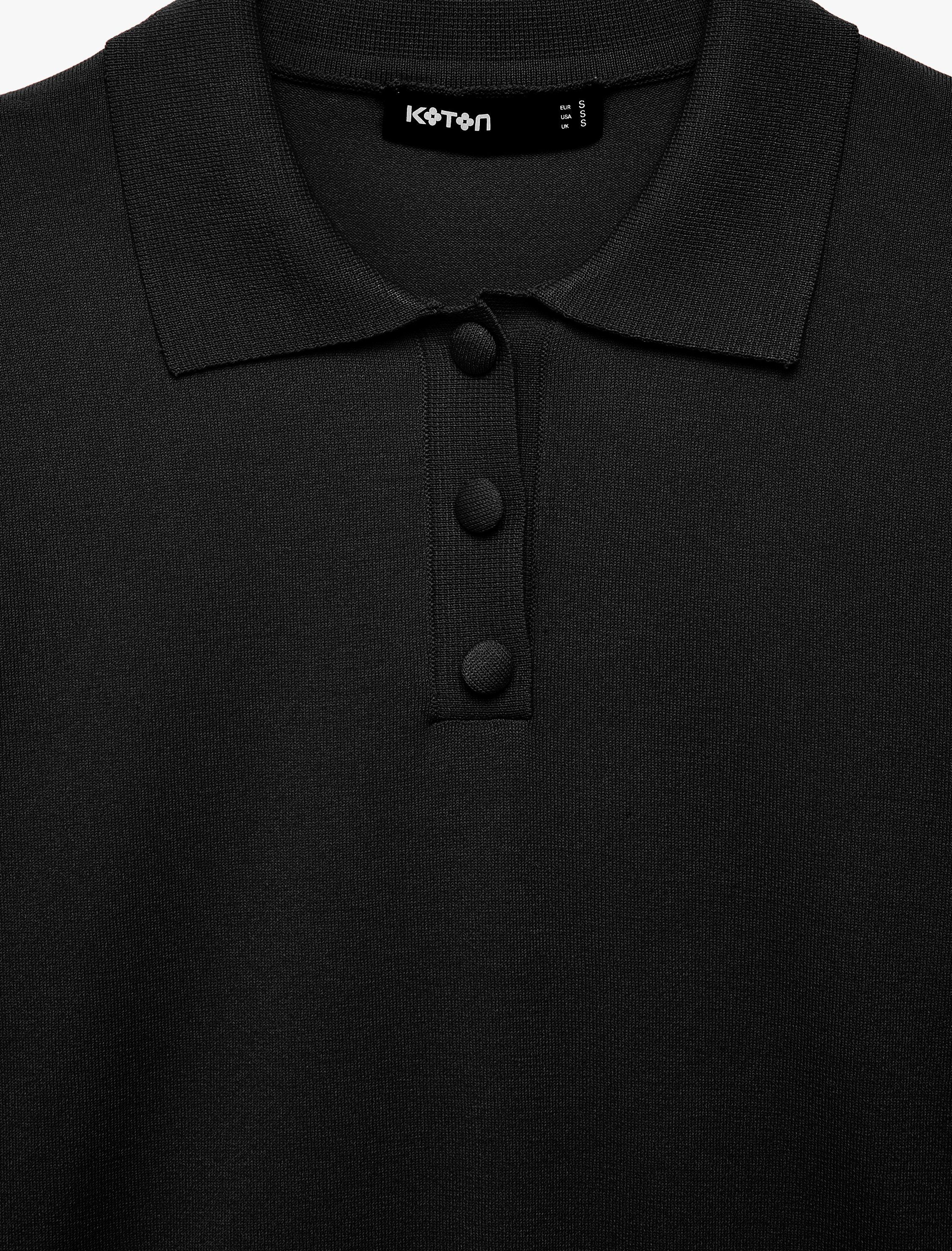   Regular Fit Uzun Kollu Yarım Düğmeli Polo Yaka Triko Kazak