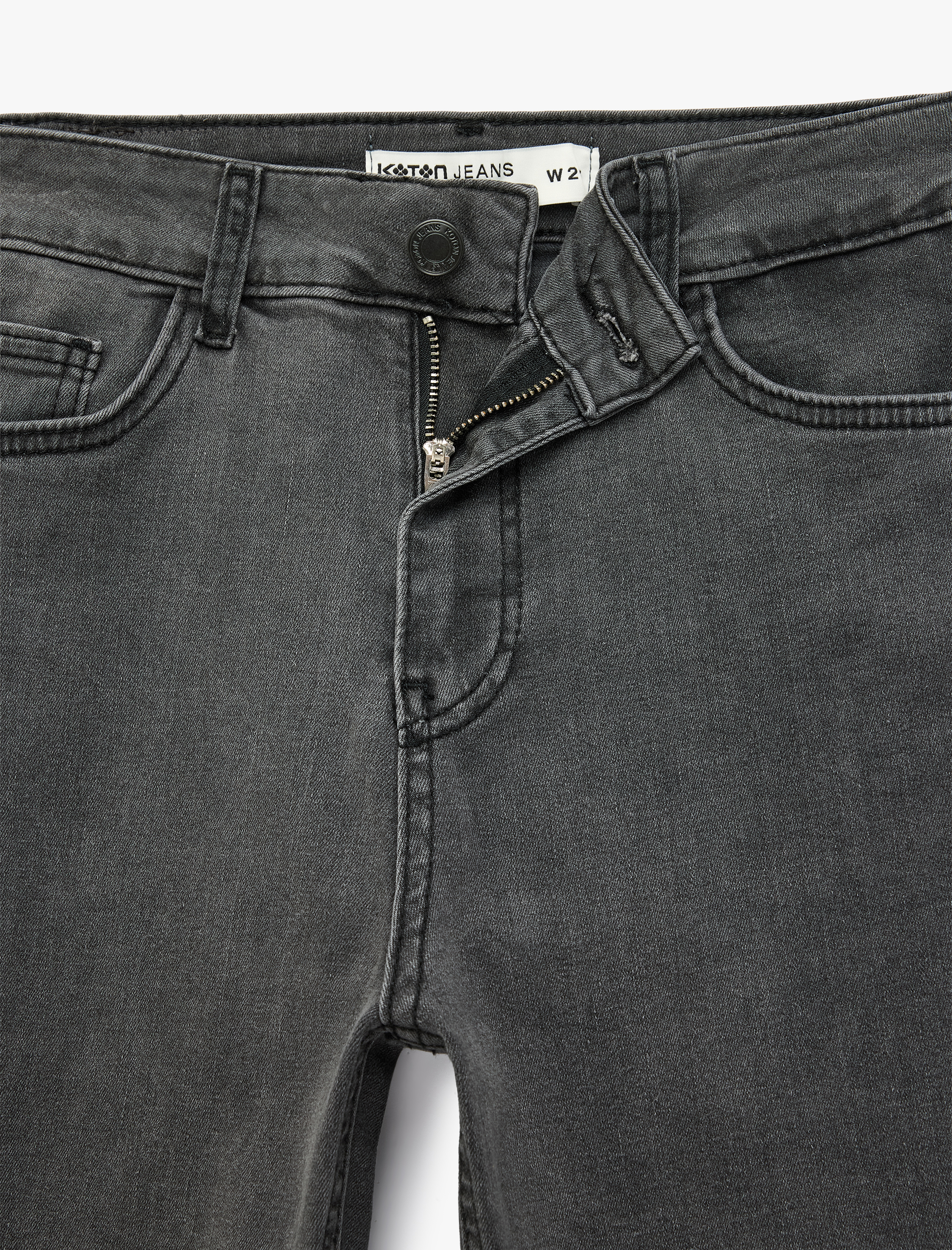   Pamuklu Normal Bel Dar Paça Cepli Skinny Push Up Denim Pantolon - Skinny Push Up Fit Jean
