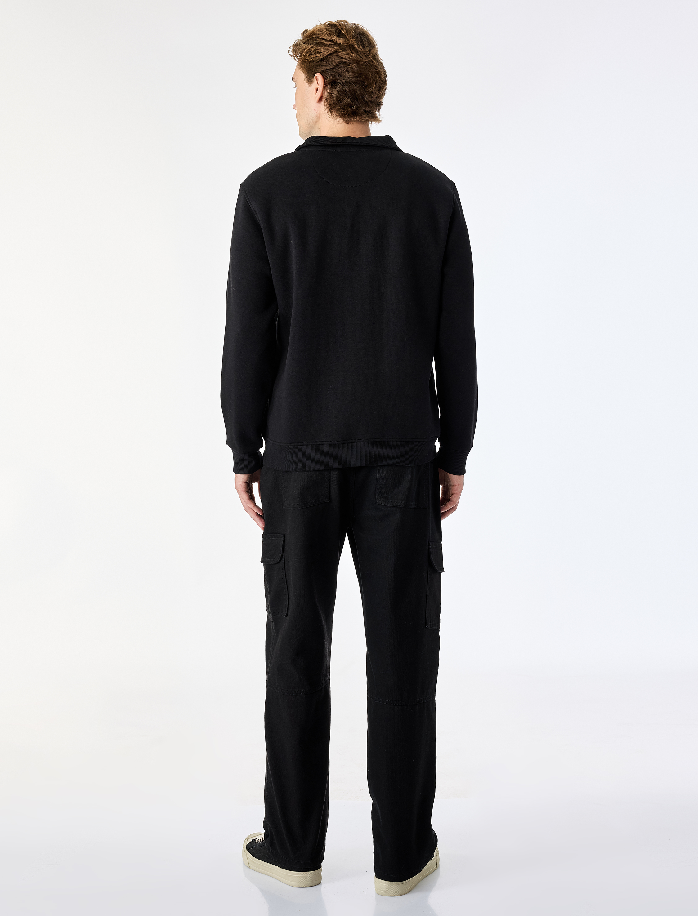   Şardonlu Regular Fit Uzun Kollu Fermuarlı Yaka Sweatshirt