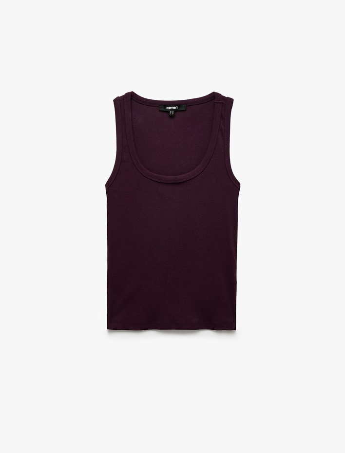  Slim Fit Pamuklu Kolsuz U Yaka Fitilli Atlet