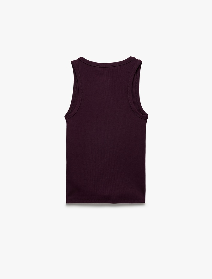 Slim Fit Pamuklu Kolsuz U Yaka Fitilli Atlet