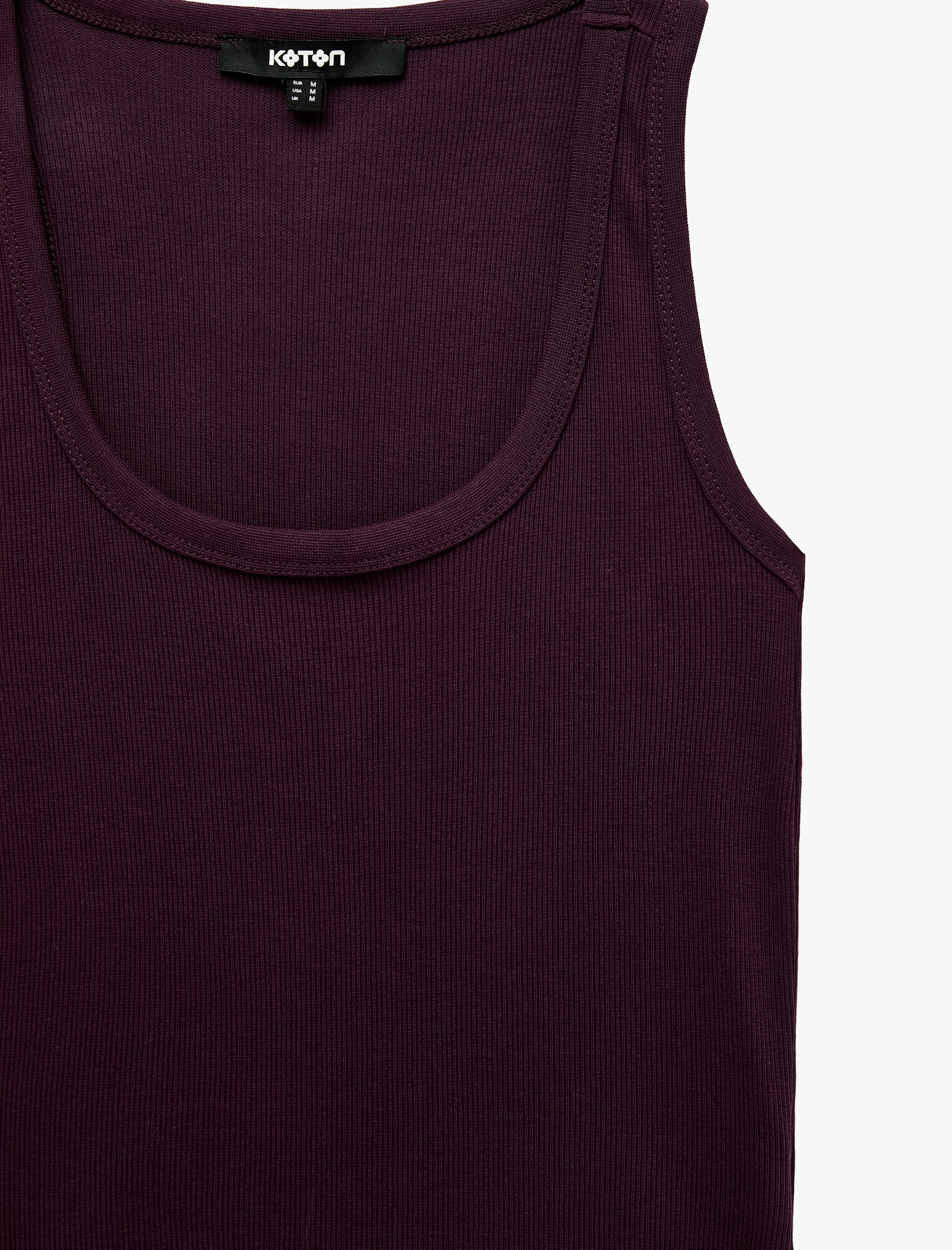   Slim Fit Pamuklu Kolsuz U Yaka Fitilli Atlet