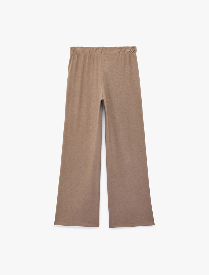  Beli Lastikli Rahat Kalıp Viskon Karşımlı Triko Pijama Altı