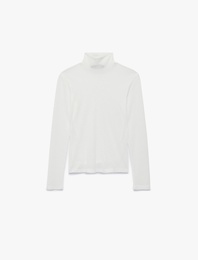 Slim Fit Dik Yaka Uzun Kollu Tişört