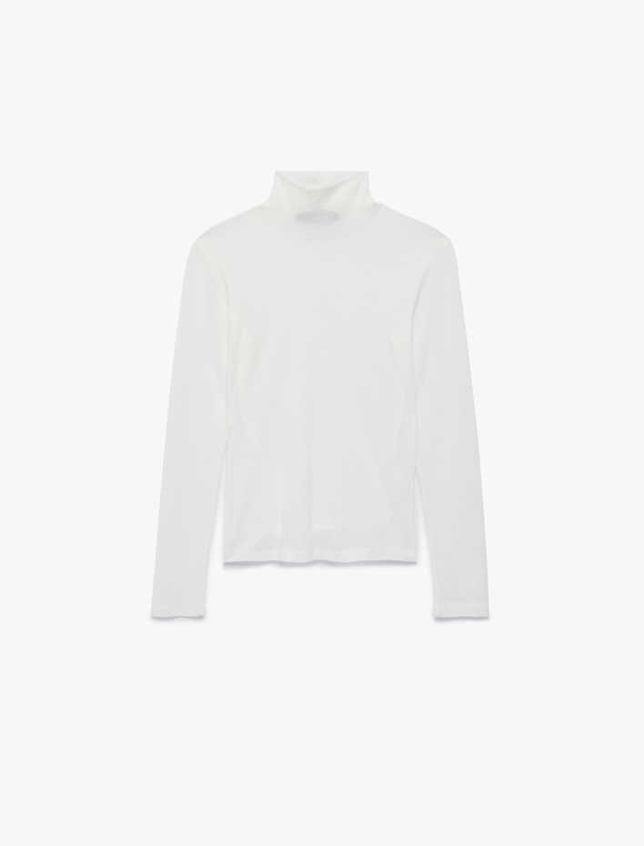  Slim Fit Dik Yaka Uzun Kollu Tişört