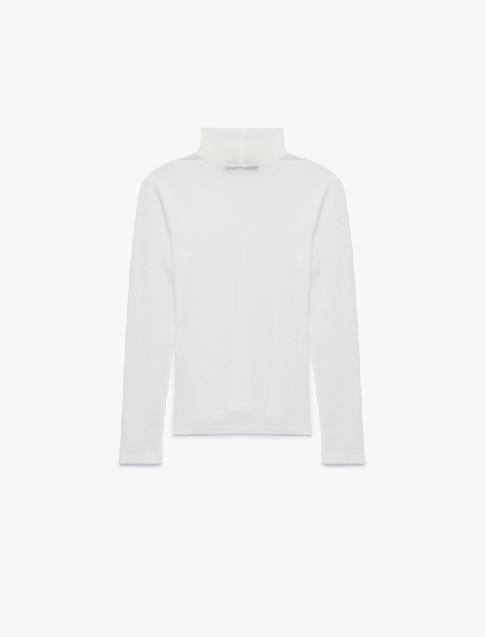  Slim Fit Dik Yaka Uzun Kollu Tişört