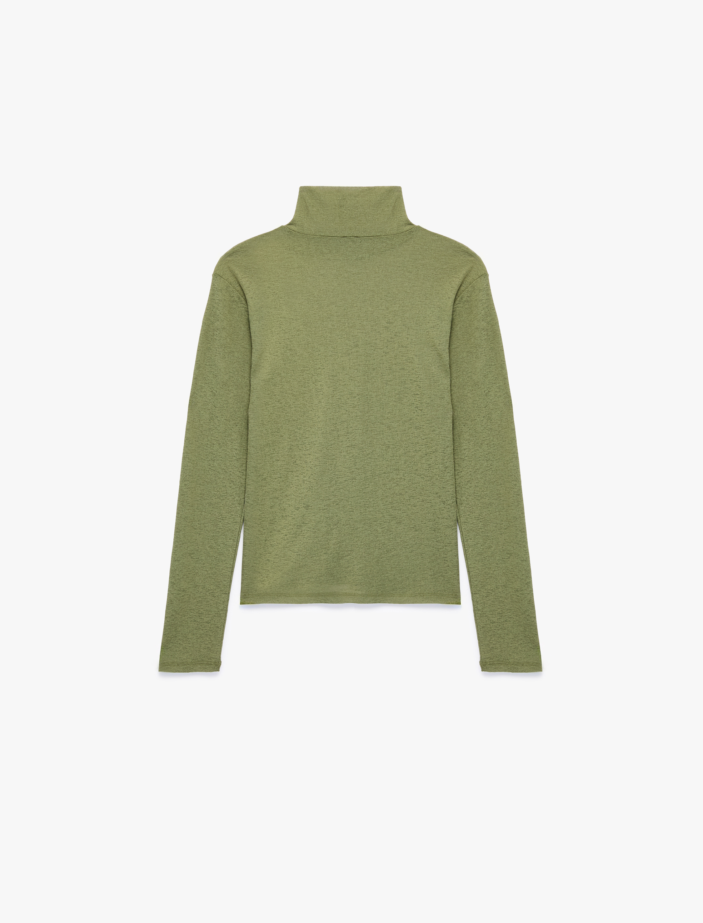   Slim Fit Dik Yaka Uzun Kollu Tişört