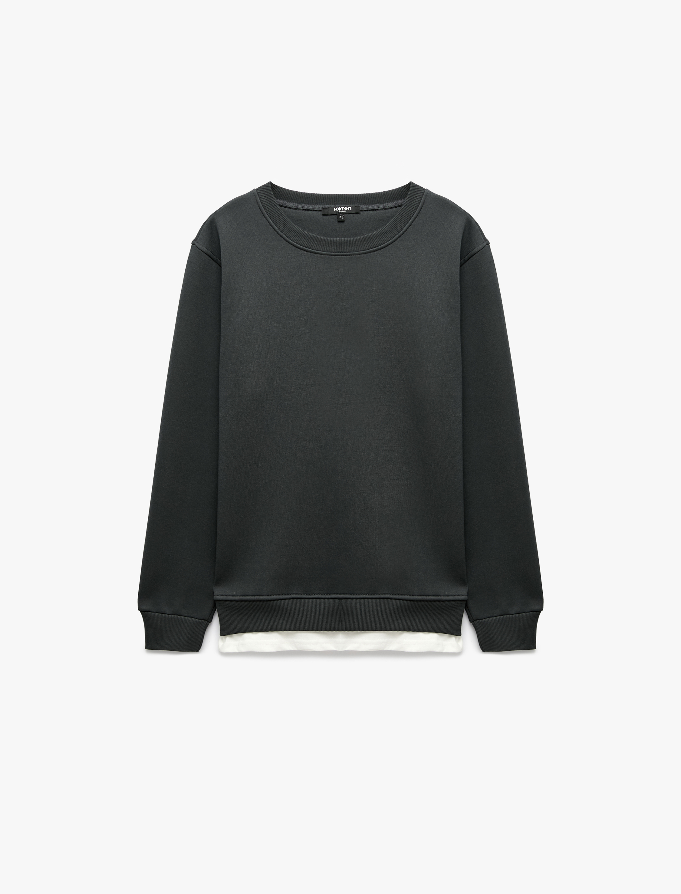   Şardonlu Regular Fit Bisiklet Yaka Uzun Kollu Sweatshirt