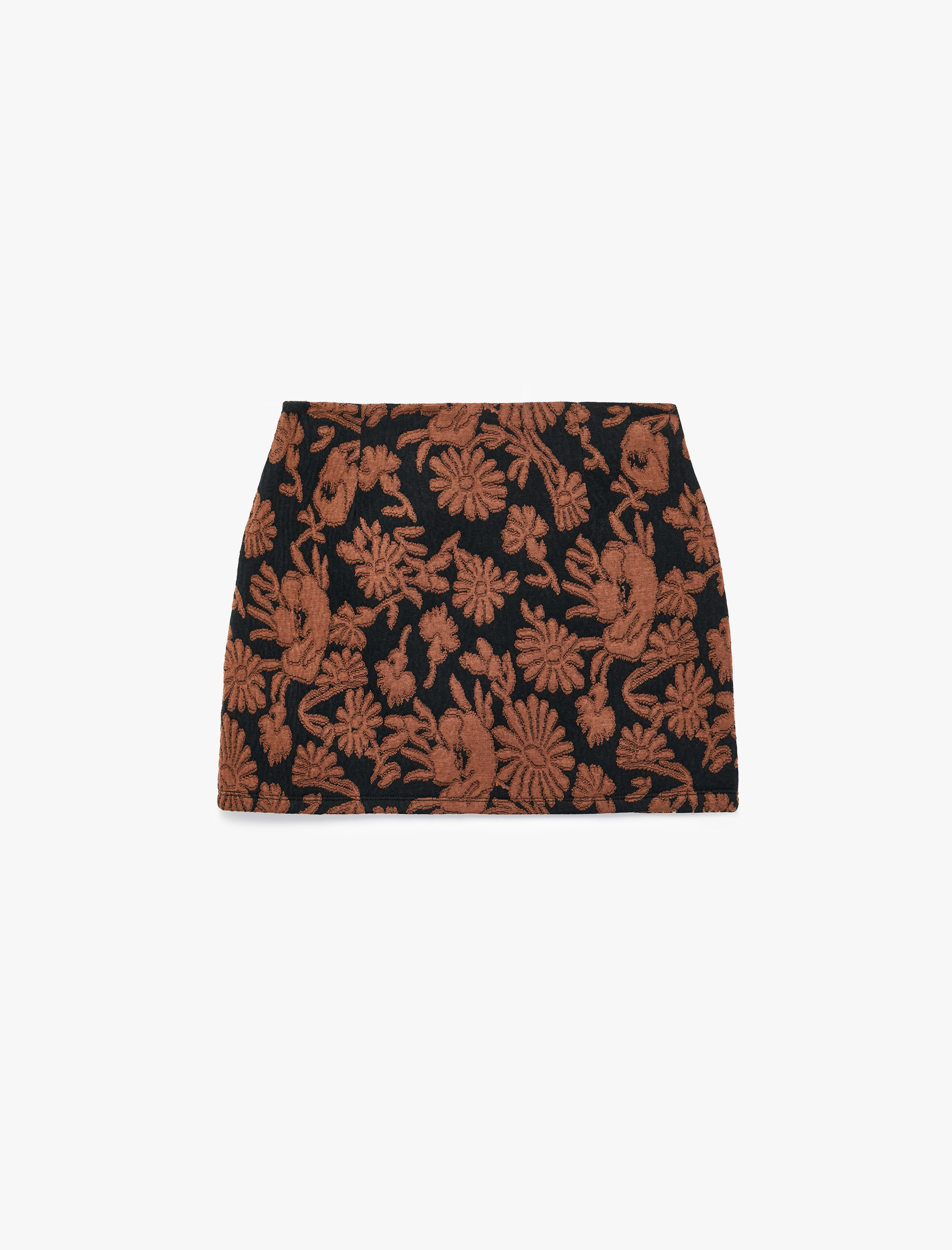   Slim Fit Çiçek Desenli Mini Etek