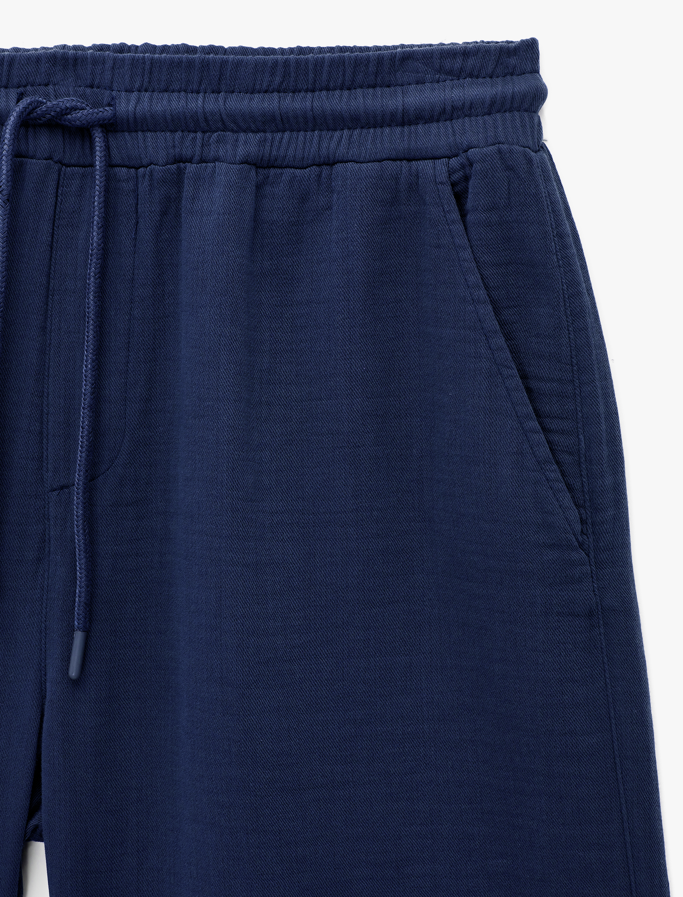   Beli Bağcıklı Cepli Regular Fit Pamuklu Müslin Bermuda Şort