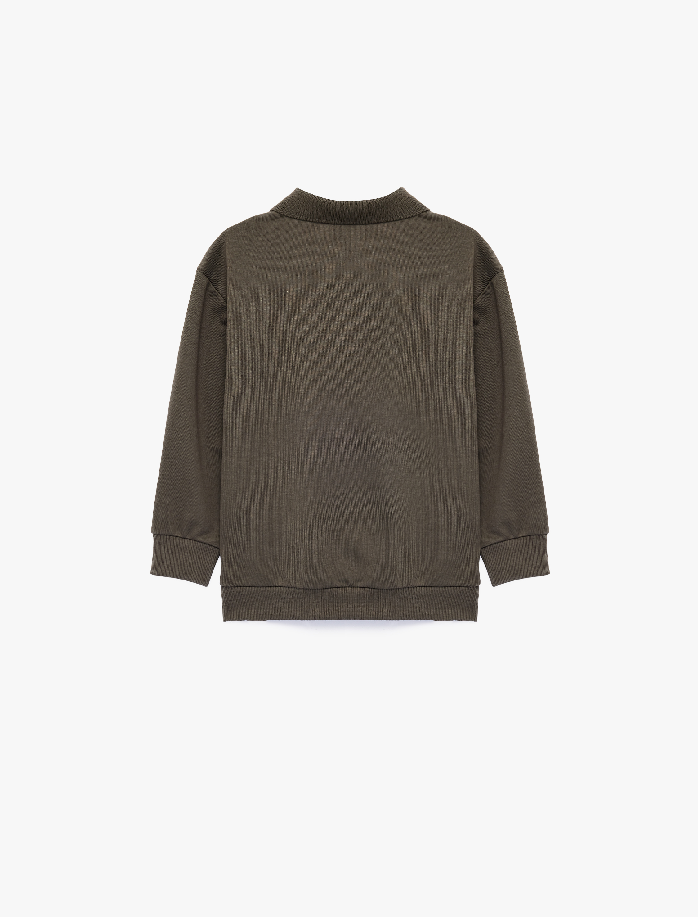  Erkek Çocuk Baskılı Regular Fit Uzun Kollu Polo Yaka Sweatshirt